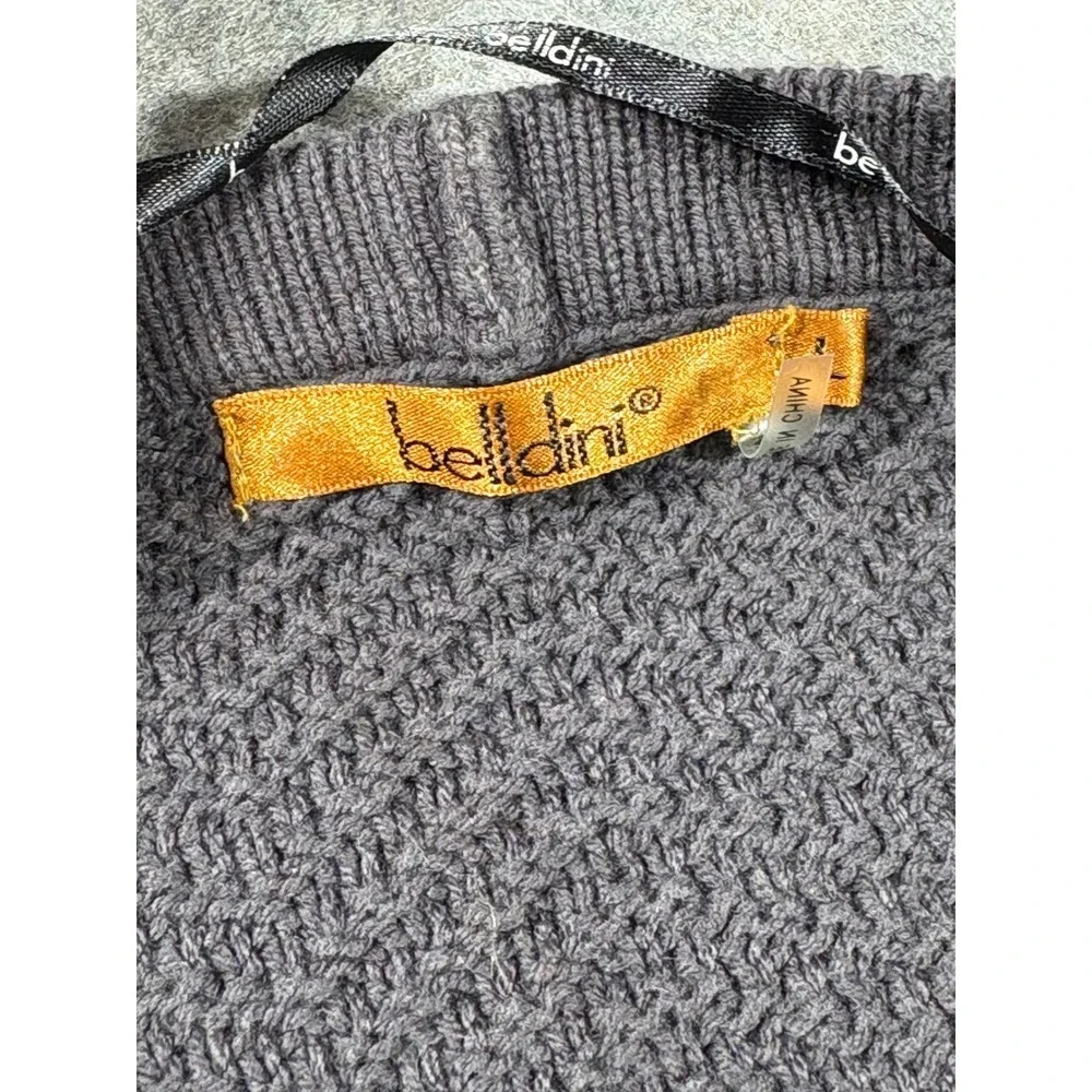 Belldini‎ Women's Textured Knit Cardigan Gray Long Sleeve Open Front